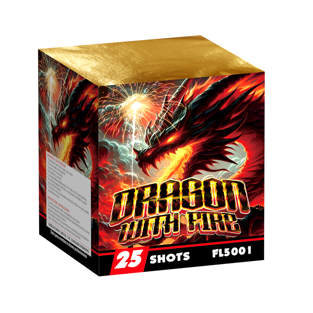 Cake Dragon W/Fire 2Inch 25 Shots